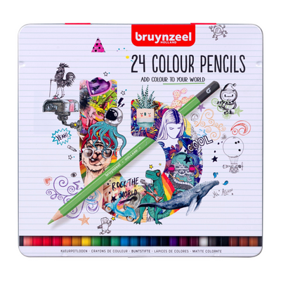 Les crayons de couleur Bruynzeel peuvent, 24 couleurs