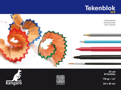 Kangaro Kangaro K-5586 Bloc de dessin A4 + (24x32cm) 110 grammes 24 feuille blanche
