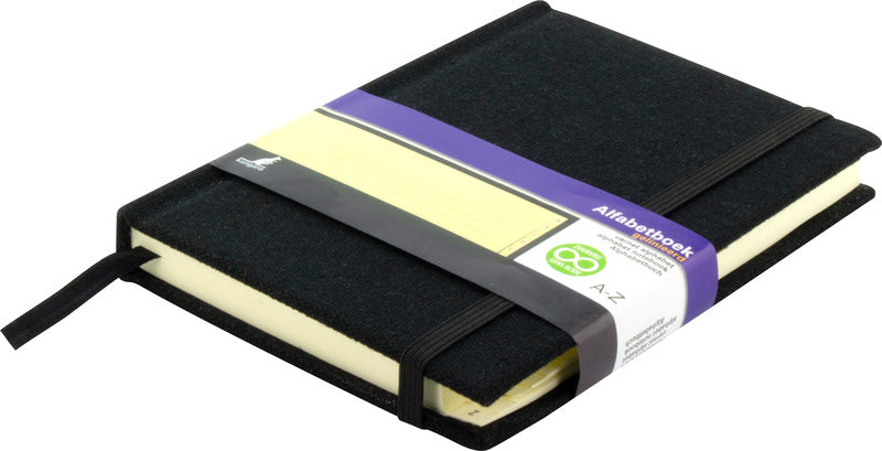 Kangaro Kangaro K-5106 Alphabetboek A6 A6 A-Z Hard Hard Cover noir, 208 pages, Ruban de lecture, élastique
