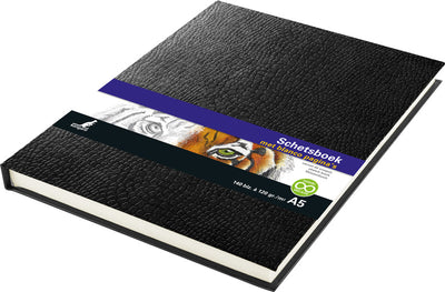 Kangaro Kangaro K-5320 Sketchbook A5 Creme 120gr Blanco Paper, 140 pages Hard Cover Black