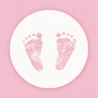 BASIC NAPKINS Baby Feet Girl 25 cm 20 pièces