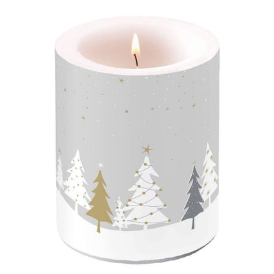 Ambiente Ambient Stub Candle Midnight Trees 10x12 cm Gray