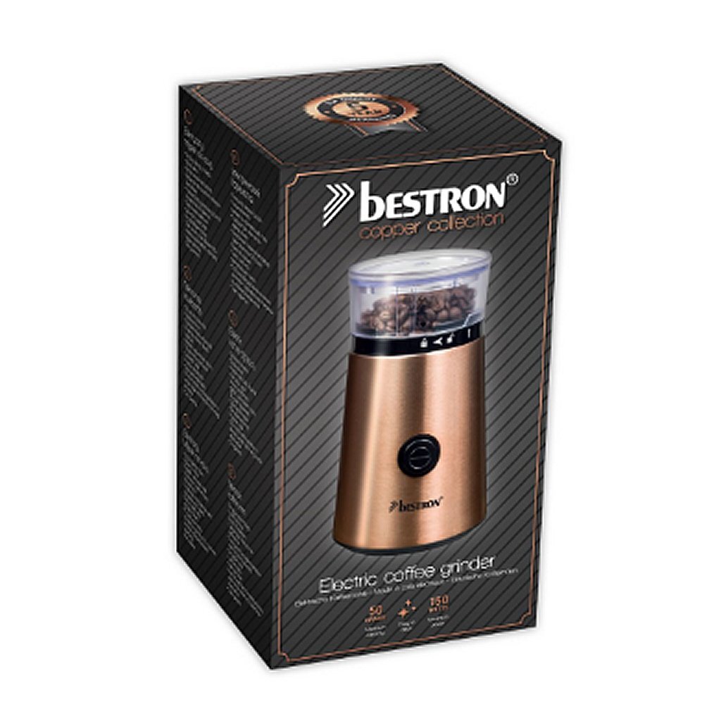 Bestron ACG1000CO Electric Coffee Grinder Copper
