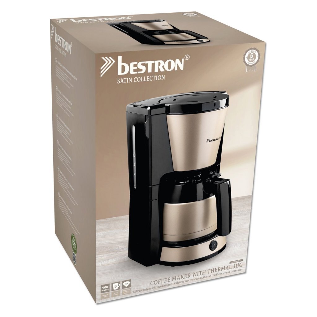 Bestron ACM1000SAT Satin Collection cafetière Beige Black