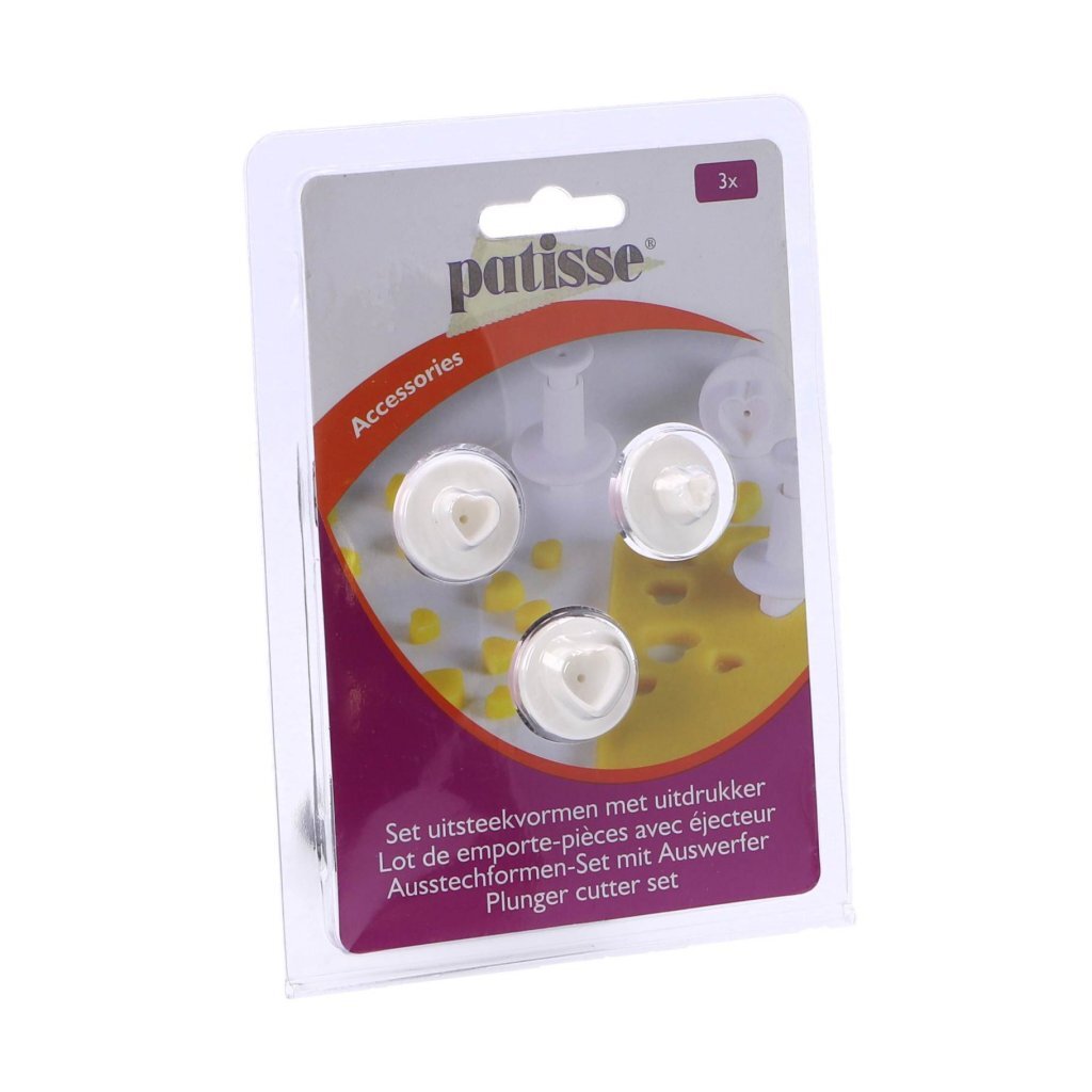 Patisse Patisse l'étendue forme le cœur avec un provisor 3 pièces blanches