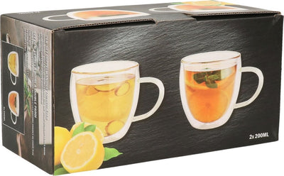 Bar Essentials Double-Walled Set de 2 avec poignée 200 ml
