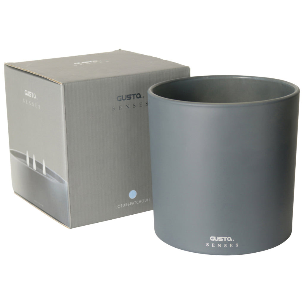 Gusta Gusta Scente Candle Lotus 15 heures de brûlage 15 cm Gray