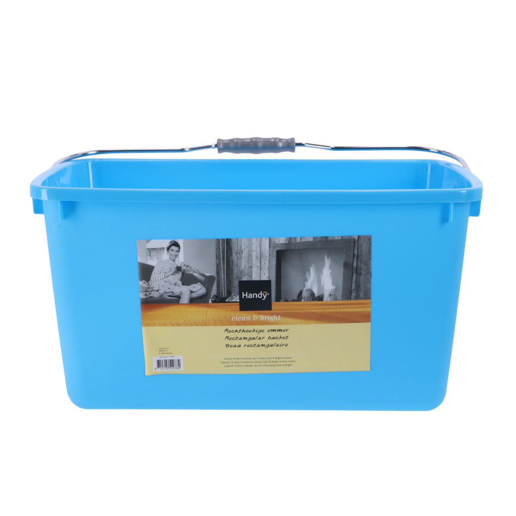 Seau rectangulaire prête à portée de main 15l bleu
