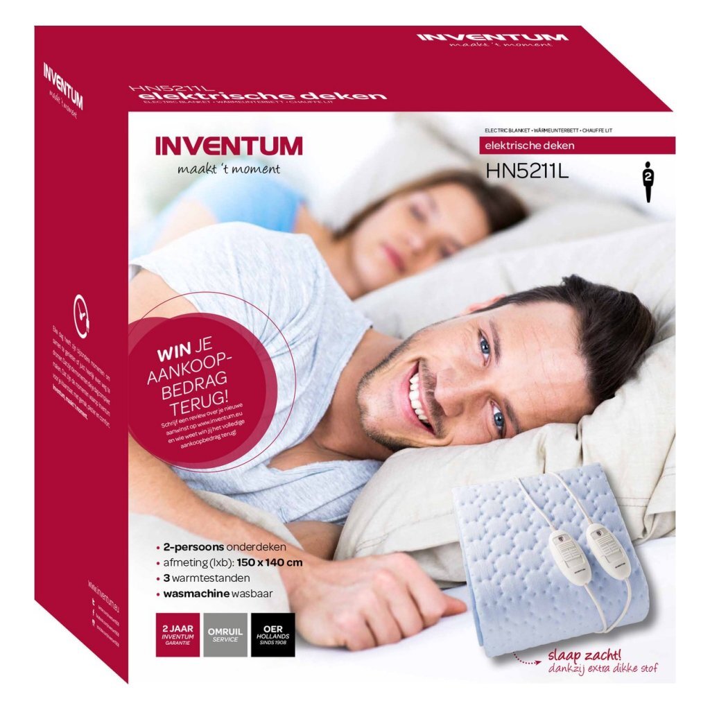 Couverture chauffante Inventum pour 2 personnes 150x140 cm