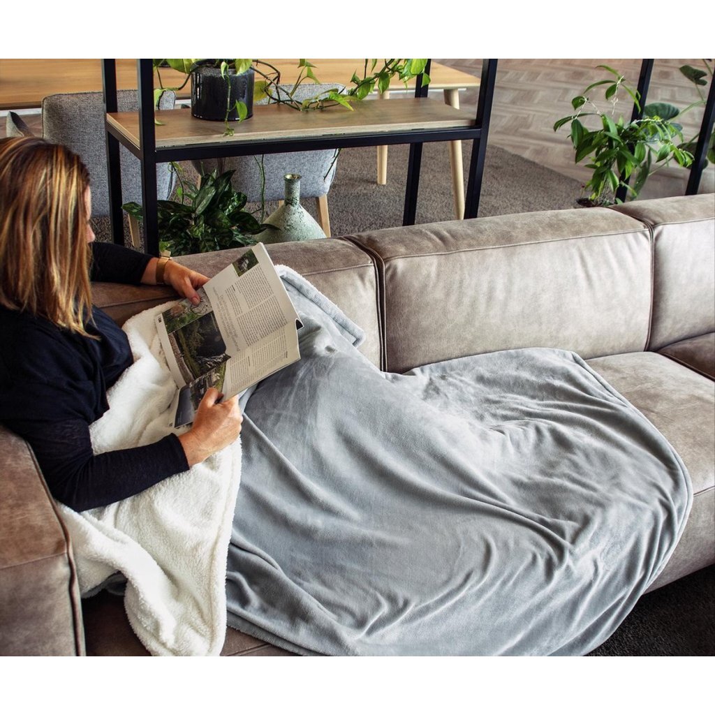 Tomado Tomado Electric Top Couverture 180x130 cm Gray blanc