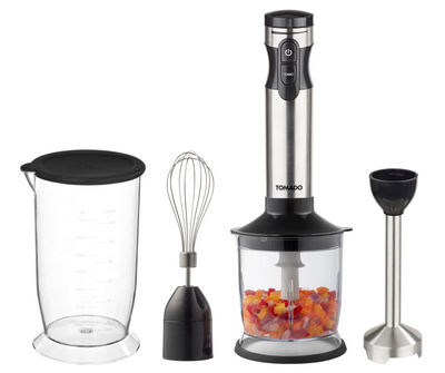 Tomado Hand Blender Set en acier inoxydable noir 1000W
