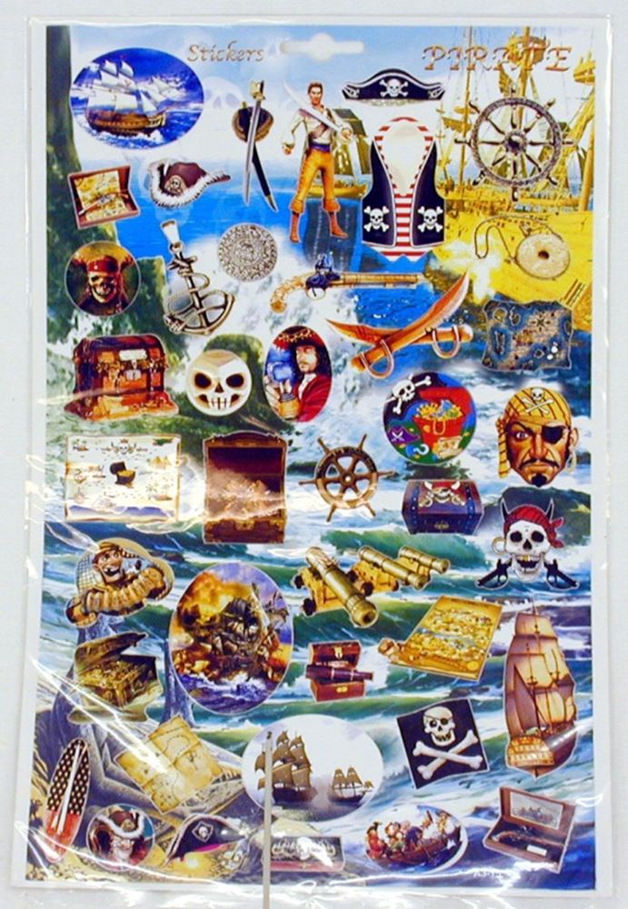 Feuille d'autocollants pirates (12 pièces)