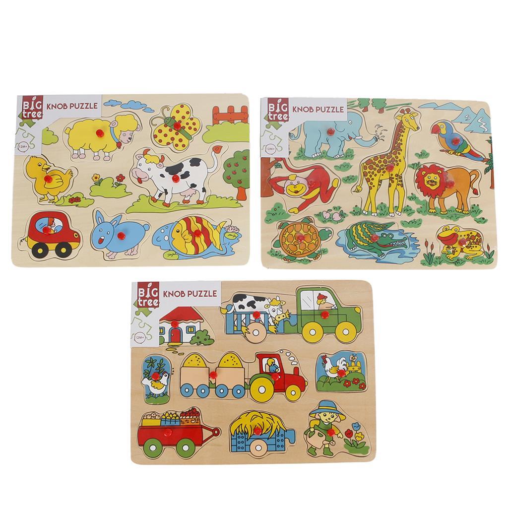Puzzle de boutons en bois grand arbre