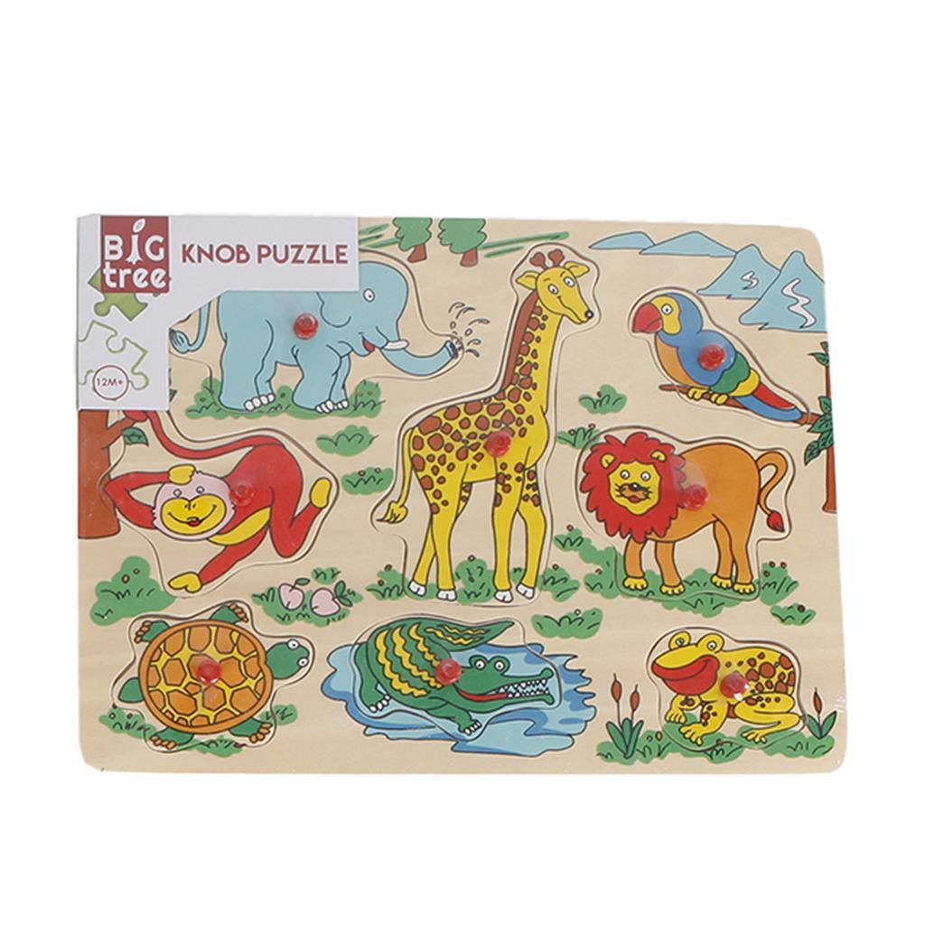 Puzzle de boutons en bois grand arbre