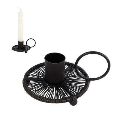 Cadeaux Amsterdam Gifts Amsterdam Candlestick Wire S Black Metal 11x8.5x2.5cm