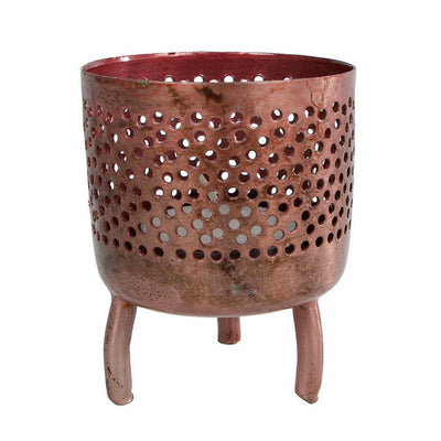 Cadeaux Amsterdam Cadeaux Amsterdam Metal Tealight Holder Luca 6x6x8 cm Cuivre
