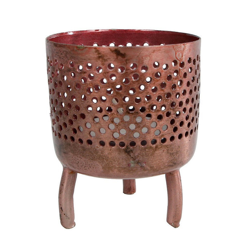Cadeaux Amsterdam Cadeaux Amsterdam Metal Tealight Holder Luca 6x6x8 cm Cuivre