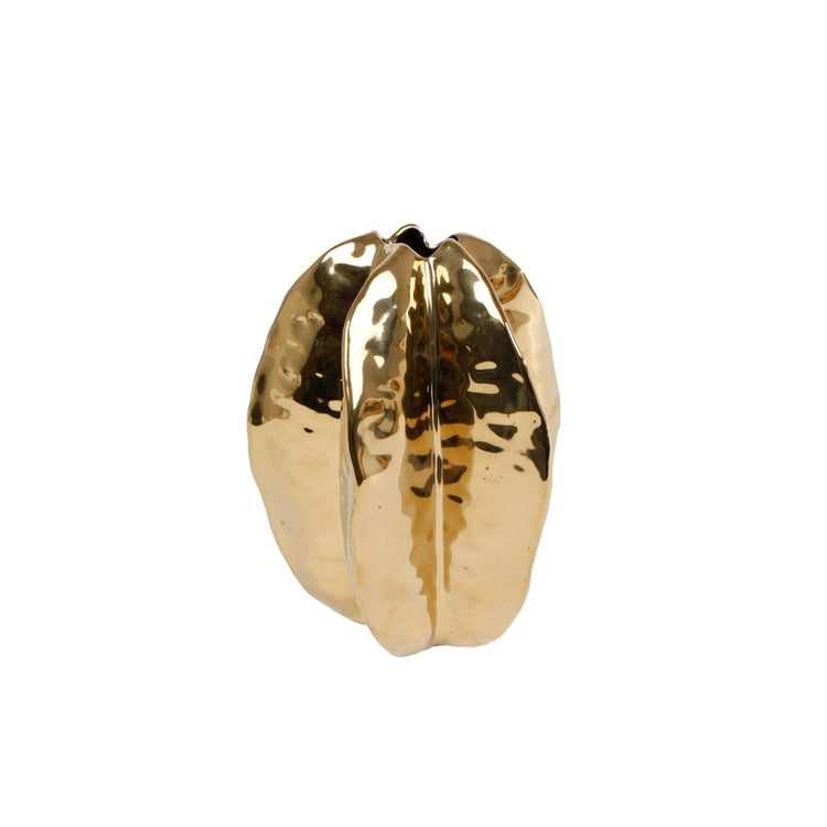 Divers Vase Gold Carambola Earthenware 12.5x12.5x15.5cm