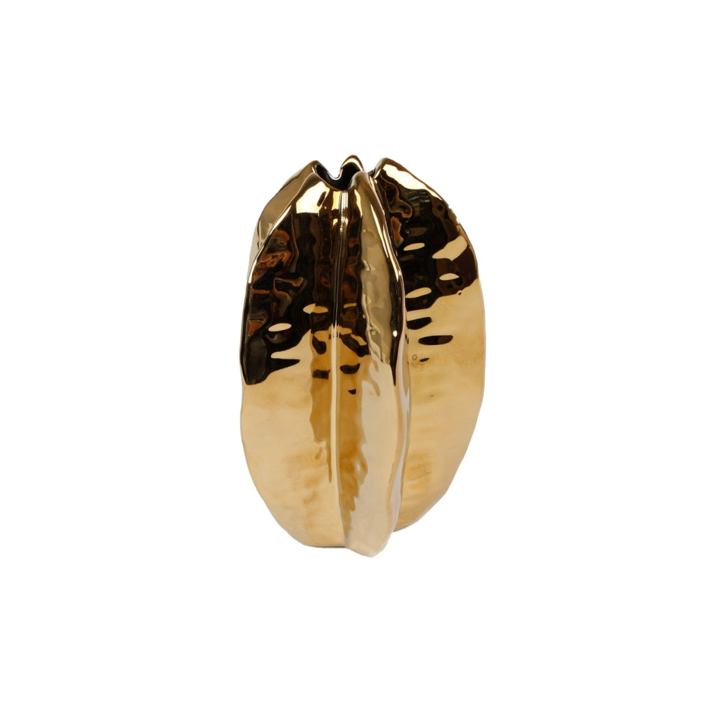 Divers Vase Gold Carambola Earthenware 12.5x12.5x18.5cm