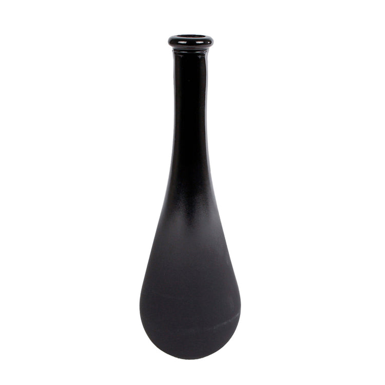 Van manen van manen vase lagrima l Matt Glossy Black Glass 8x8x25cm