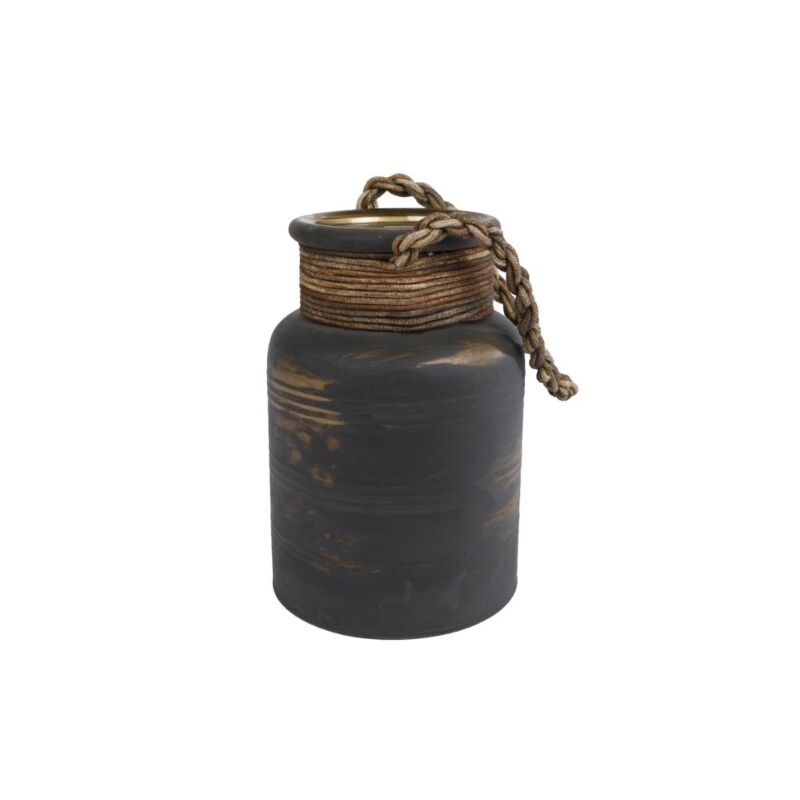 Vase divers Ralf W leathercord l Brown Glass 14x14x20cm