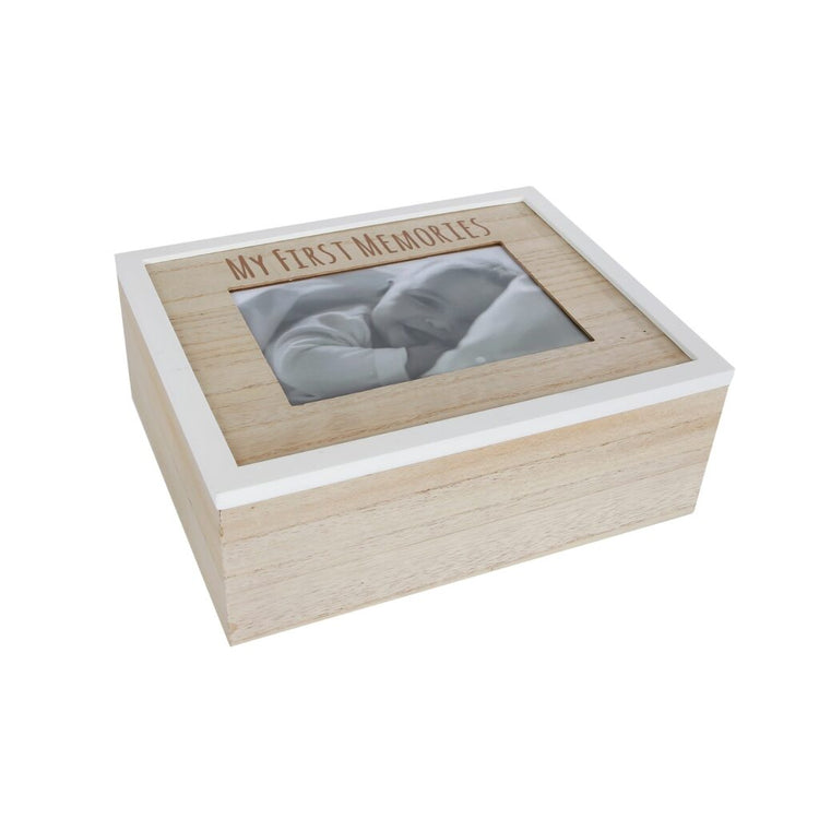 Autres marques Mes premiers souvenirs Boîte de rangement en bois 24x19x9 cm blanc naturel