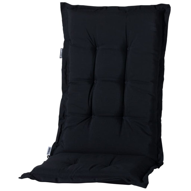 Coussin de chaise Madison avec un dos haut Panama 123x50 cm noir