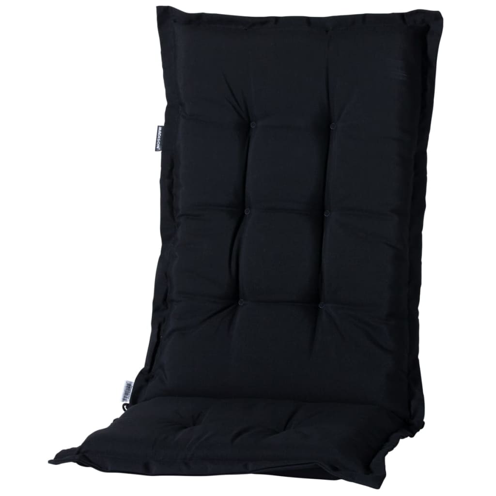 Coussin de chaise Madison avec un dos haut Panama 123x50 cm noir
