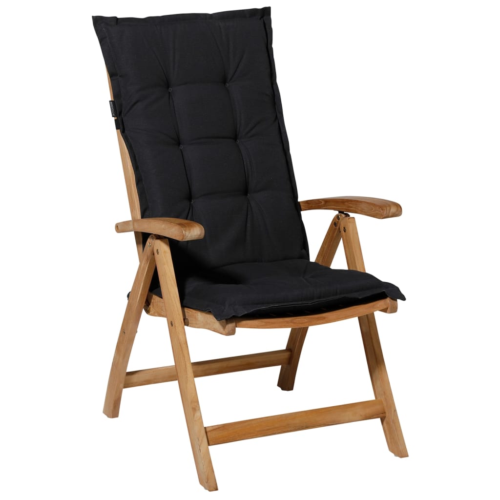Coussin de chaise Madison avec un dos haut Panama 123x50 cm noir