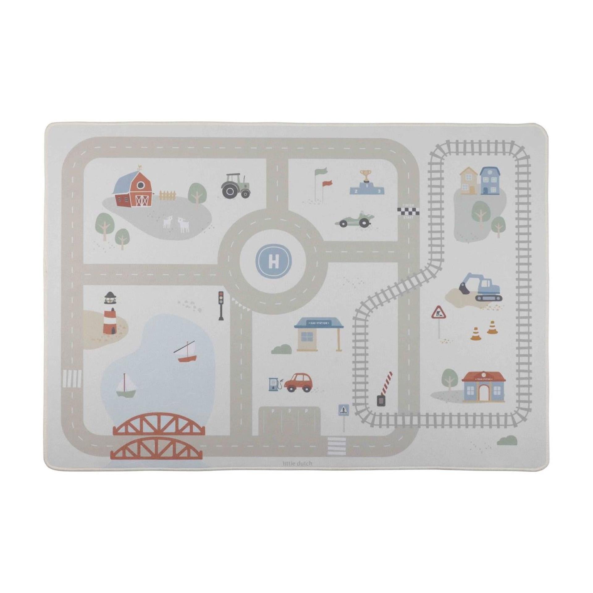 Tapis de jeu voiture Little Dutch 100x140cm