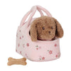 Petit chien en peluche hollandais Jackie dans un sac