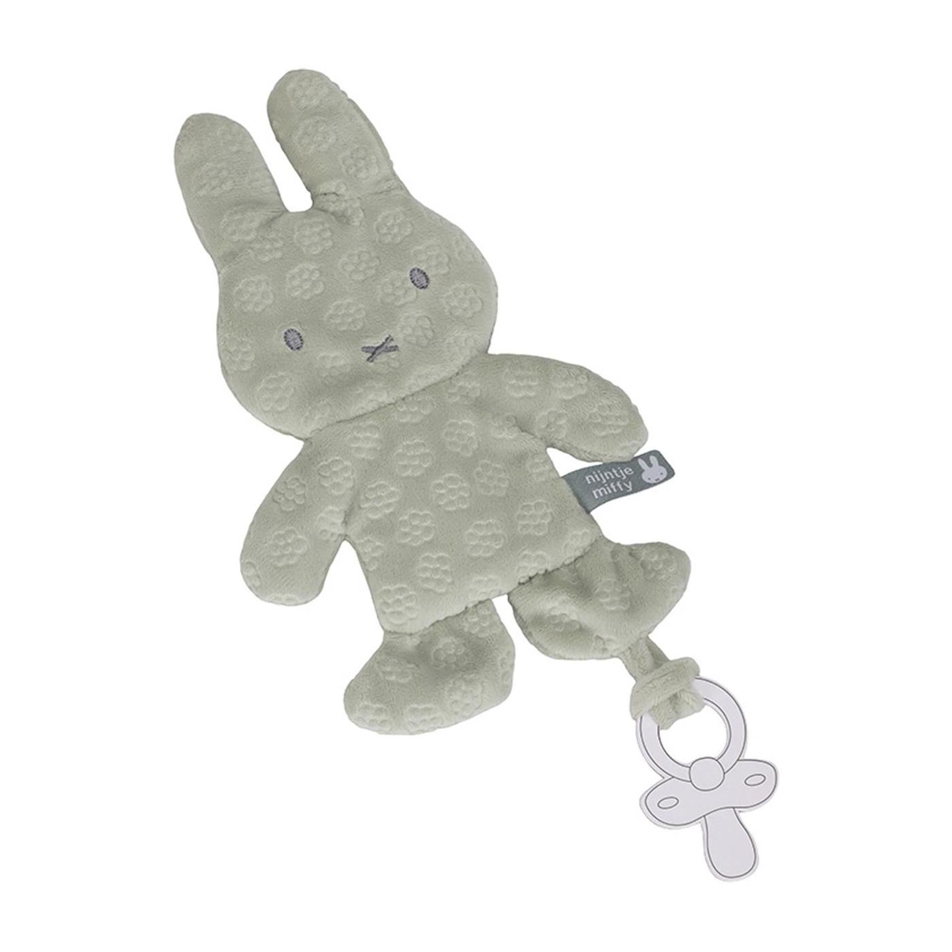 Sucette Little Dutch Miffy en tissu fleur verte