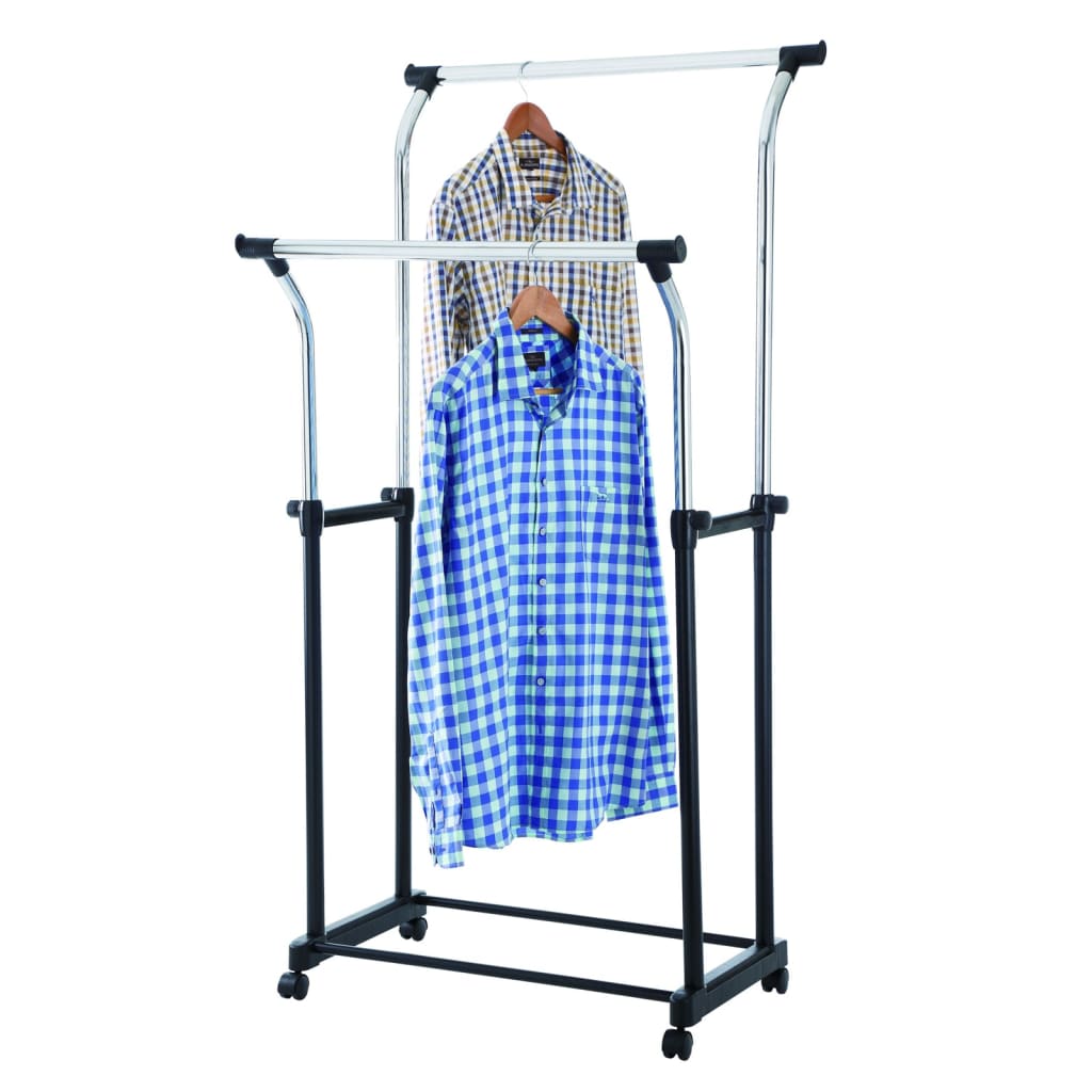 Rack de vêtements en V-Part en V-partie réglable en hauteur avec 4 roues doubles