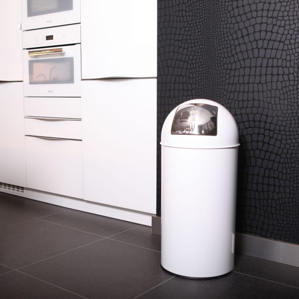 Eko Eko Waste Bin avec couvercle de pression 40 L blanc