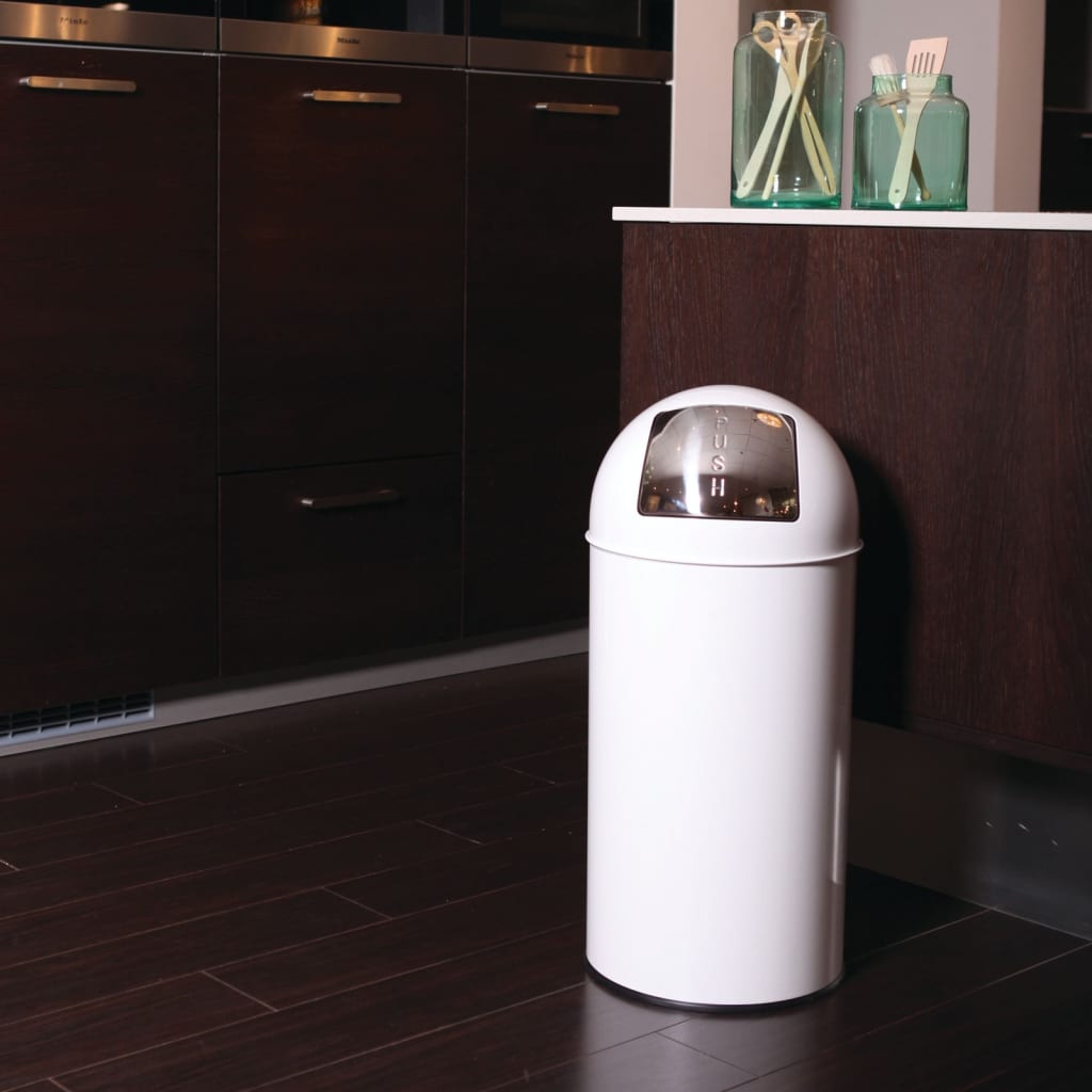 Eko Eko Waste Bin avec couvercle de pression 40 L blanc