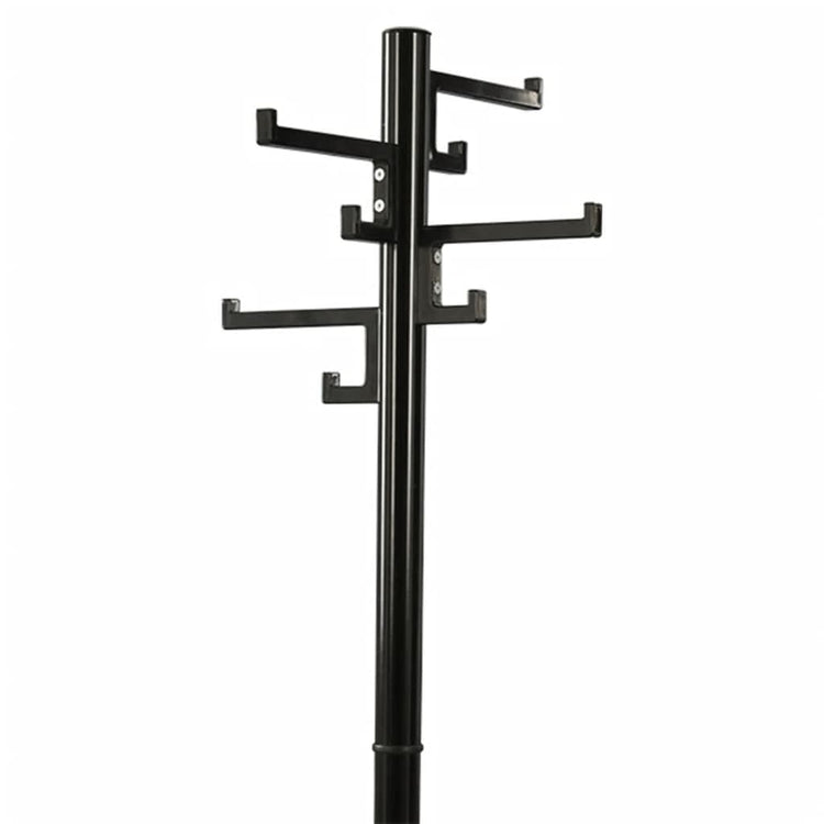 Rack en manteau en V-parts en V avec 8 crochets en porcelaine 178 cm noir