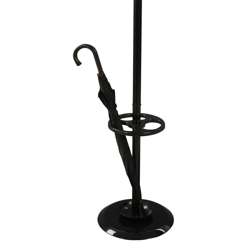 Rack en manteau en V-parts en V avec 8 crochets en porcelaine 178 cm noir