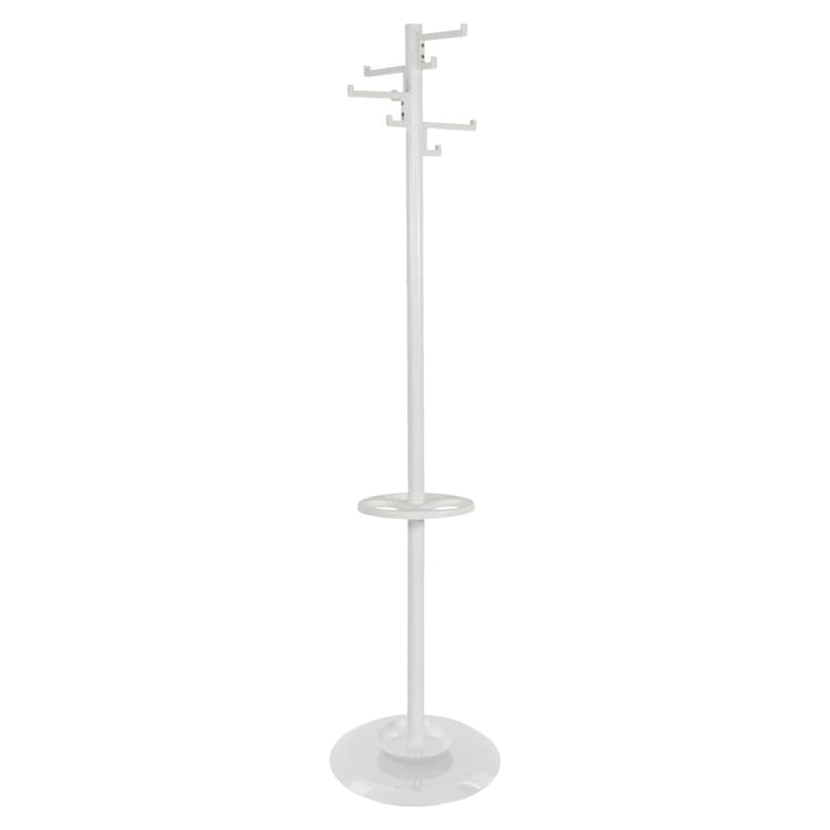 Rack de couche en V-parts en V debout avec 8 crochets en porcelaine 178 cm blanc