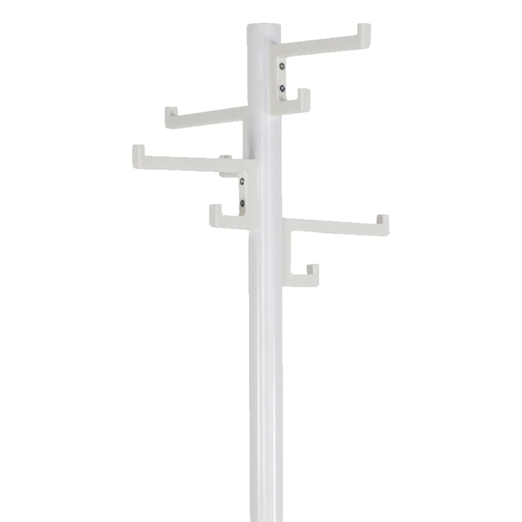 Rack de couche en V-parts en V debout avec 8 crochets en porcelaine 178 cm blanc