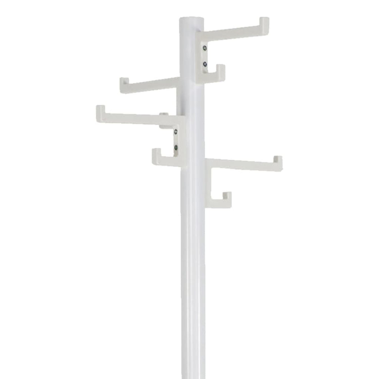 Rack de couche en V-parts en V debout avec 8 crochets en porcelaine 178 cm blanc