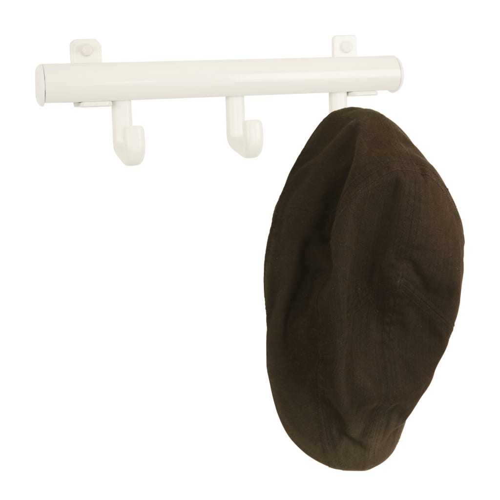 Rack de manteau en V-parts en V avec 3 Haken Techno 3 blanc