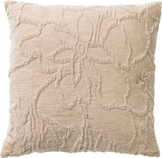Décor hollandais décor néerlandais flore coussin décoratif avec motif 45x45 cm beige de pierre ponce, y compris coussin intérieur