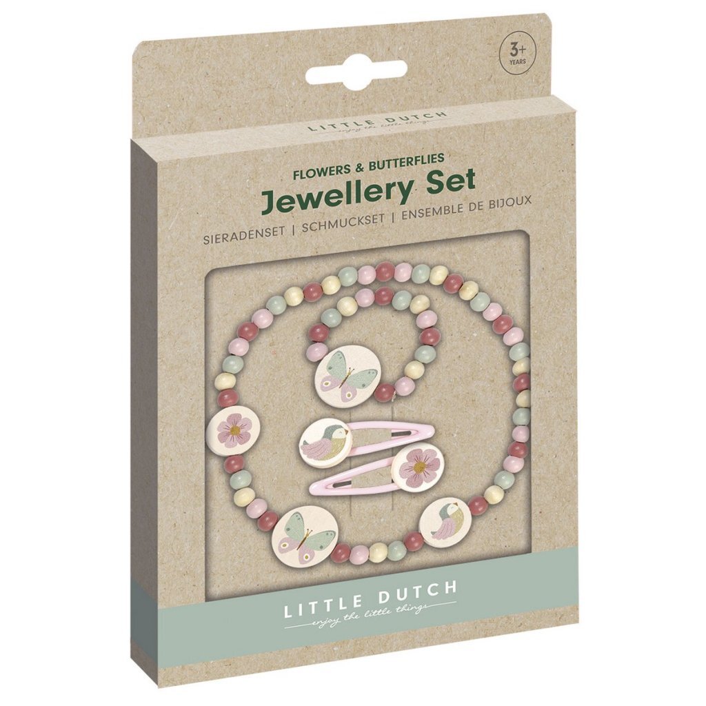 Petit ensemble de bijoux en bois néerlandais 4 pièces