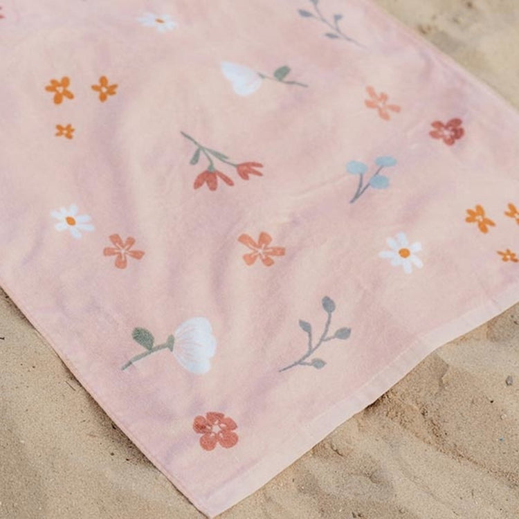 Little Dutch Pink Flowers serviette de plage 60x120 cm rose clair