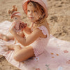 Little Dutch Pink Flowers serviette de plage 60x120 cm rose clair