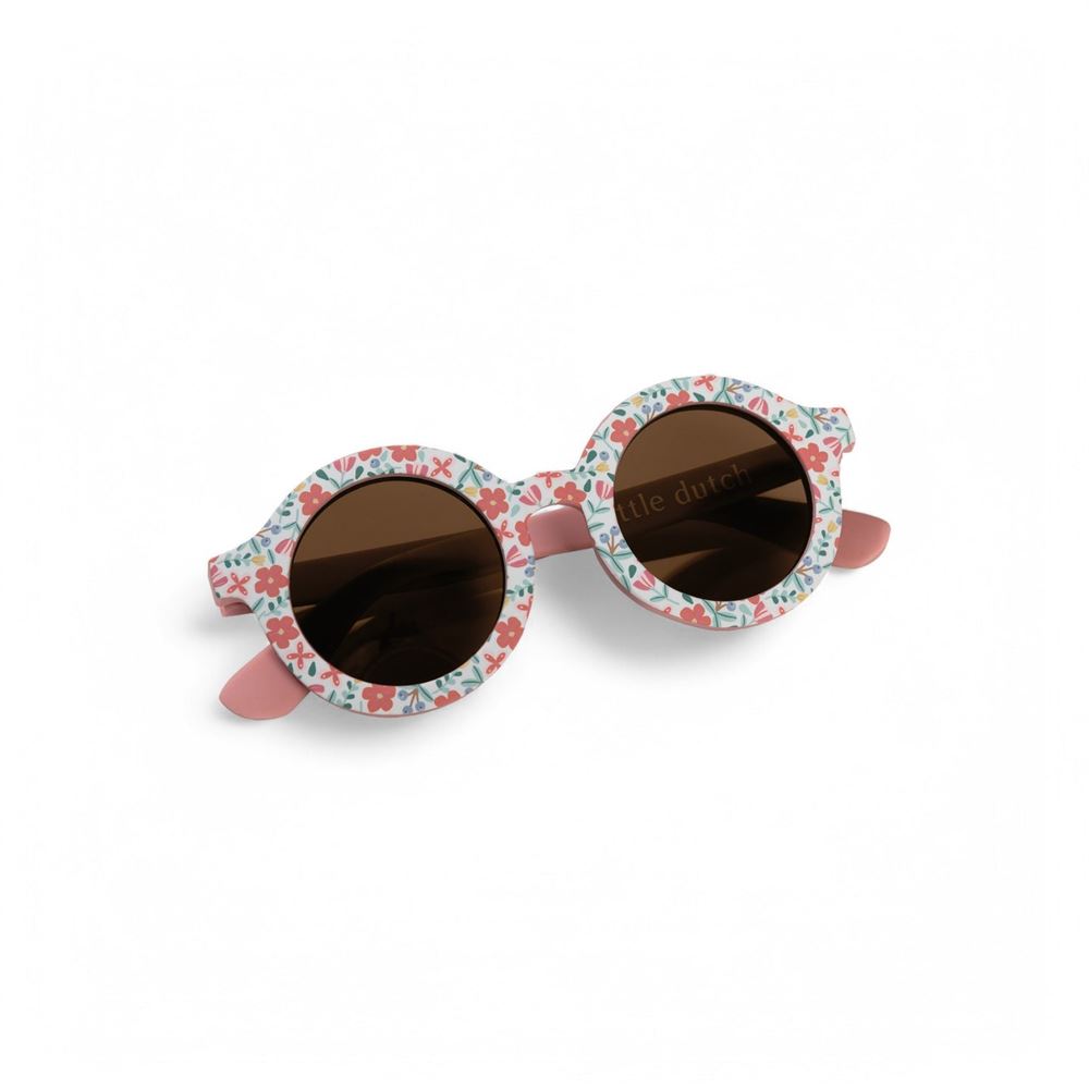 Petites lunettes de soleil hollandaises rondes à fleurs.