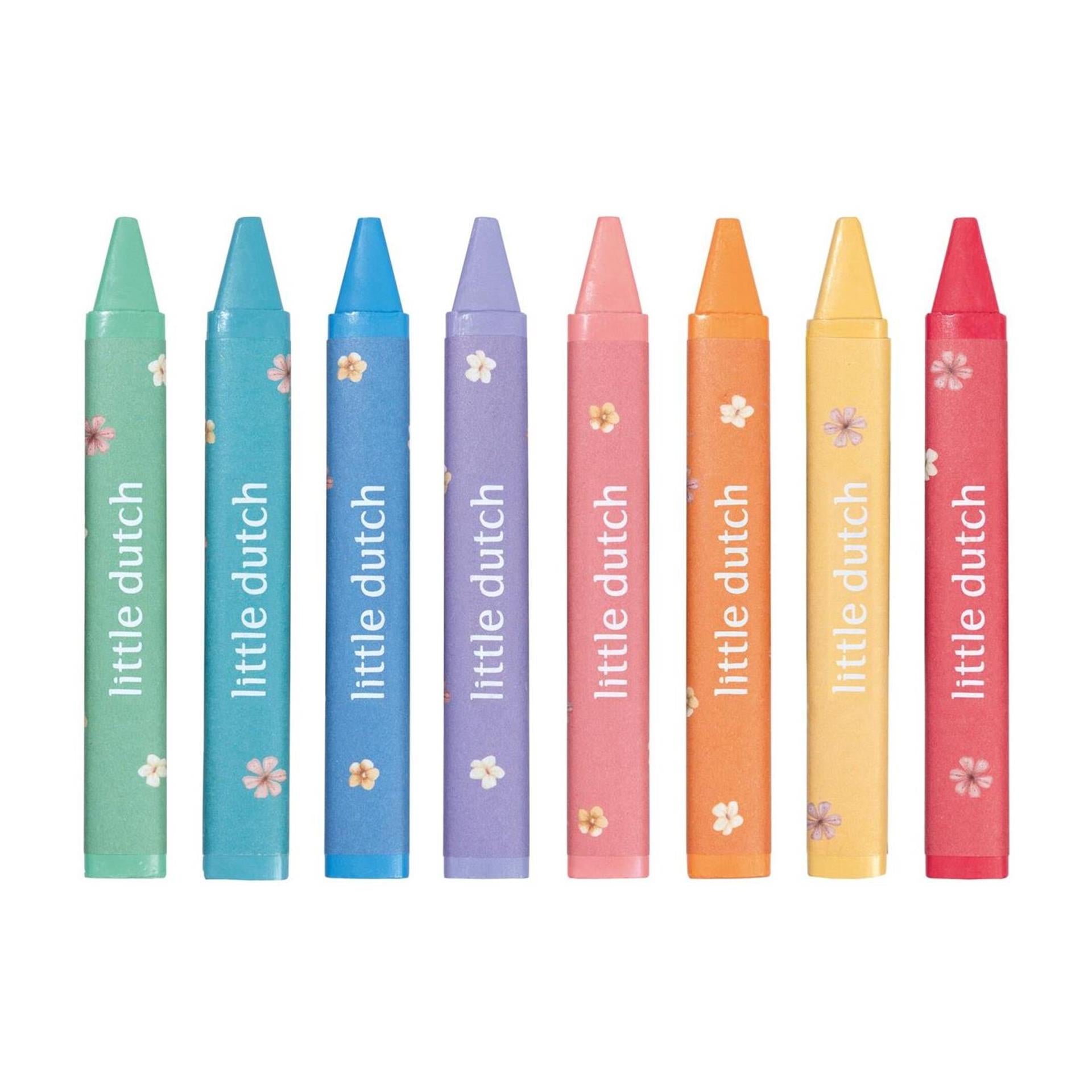 Crayons de cire Little Dutch rose 8 pièces | 3 pièces