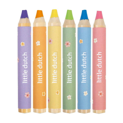 Crayons courts et épais Little Dutch Rosa 6 pièces | 2 pièces