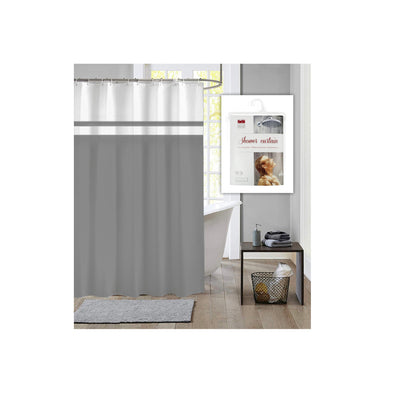 Rideau de douche hollandais 180x200 gris nature
