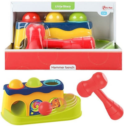 Banc petit marteau petites étoiles avec 3 boules de hochet